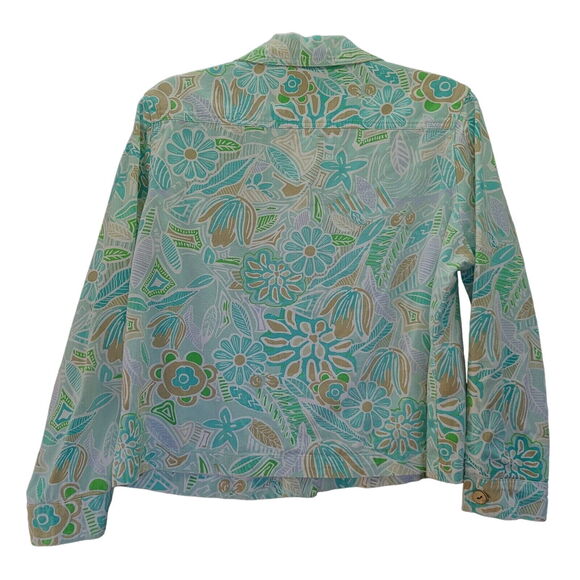 Jane Ashley Womens Button Up Multi-Color Size Large 100% Cotton Long Sleeve - Picture 2 of 12